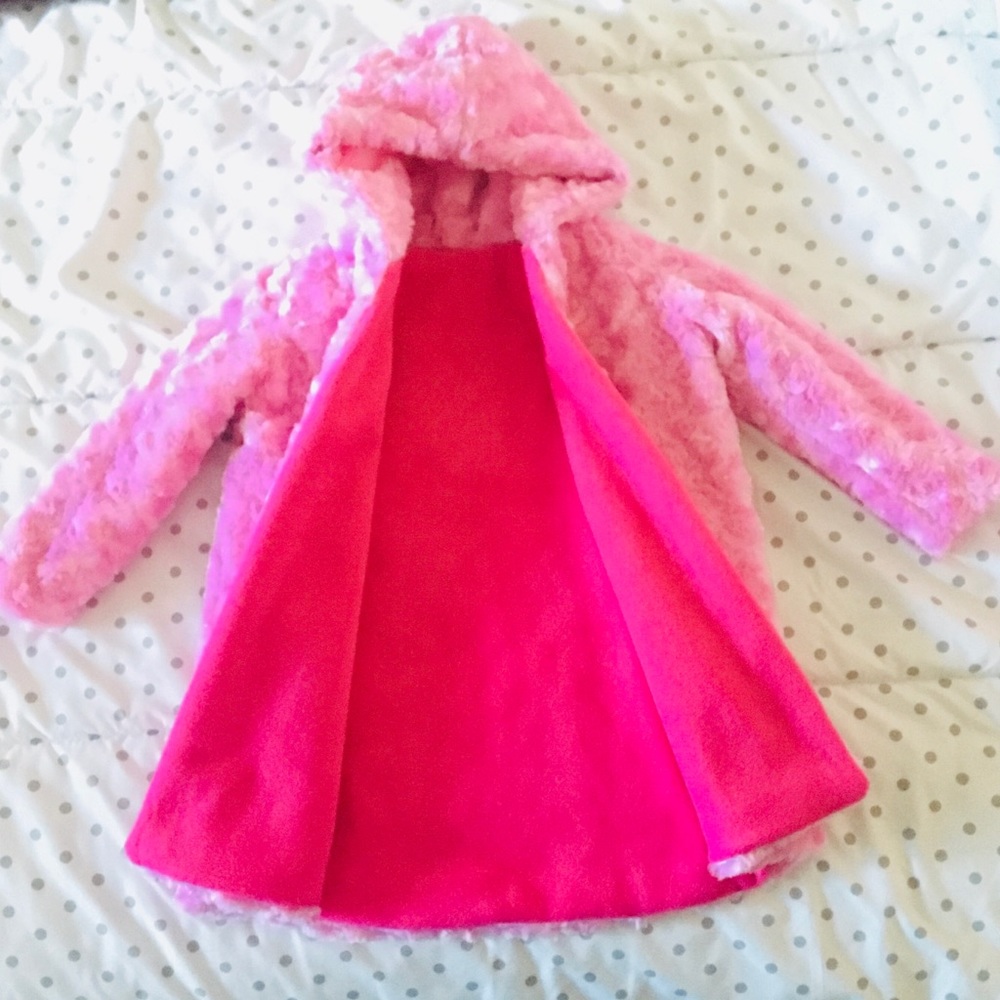 Winter Fall Pink reversible girl's coat Size 4